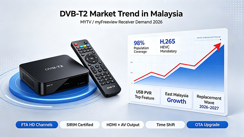 Тенденции рынка DVB-T2 в Малайзии (myFreeview / MYTV, 2026 г.)